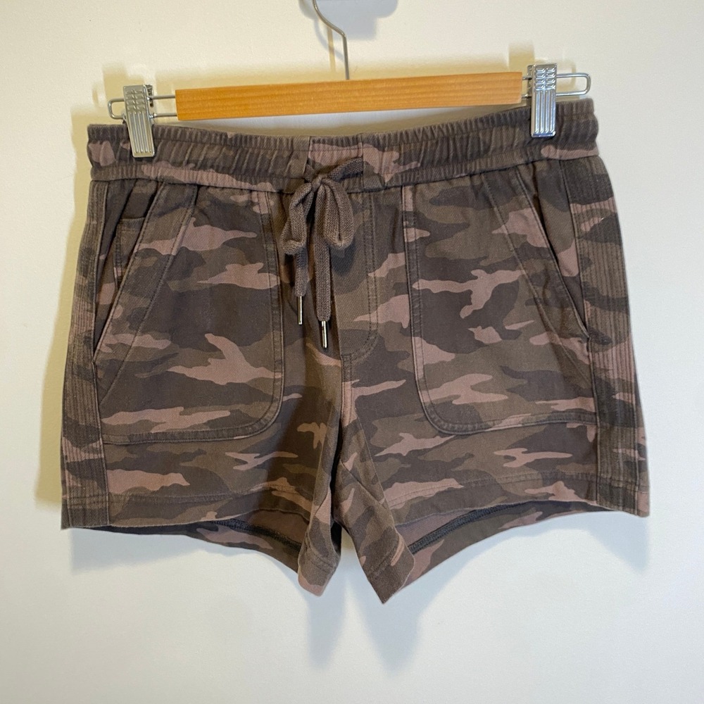 Athleta Farallon Short Women 0T Brown Camo Excellent Drawstring Utility Pockets - Picture 3 of 8